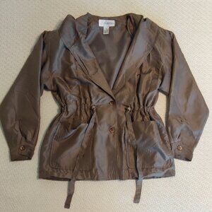 Woman’s Silk Jacket Size S 100% SILK Bronze colored Elegant